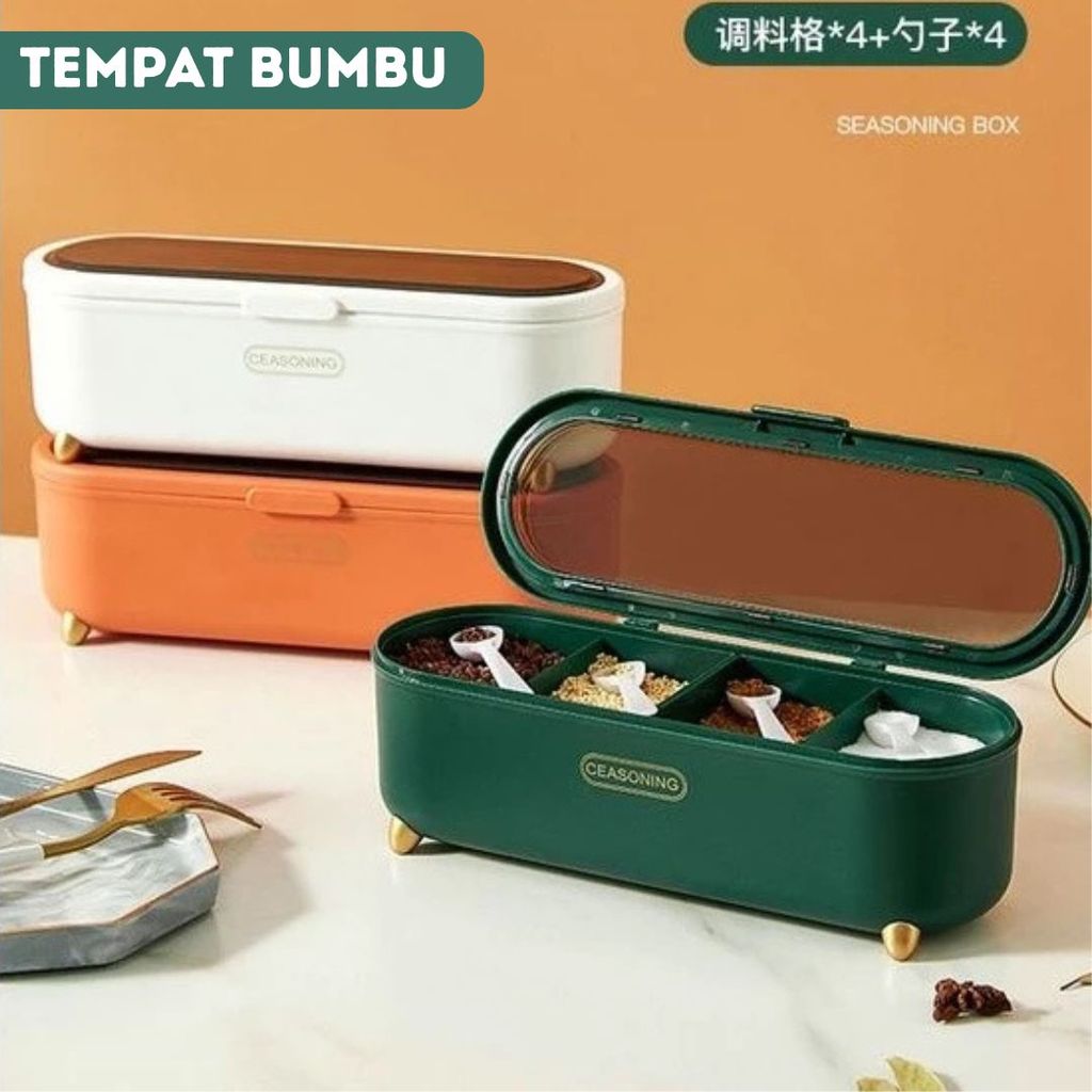 TEMPAT BUMBU DAPUR SERBAGUNA / SEASONING STORAGE BOX /PENYIMPANAN BUMBU DAPUR MINIMALIS