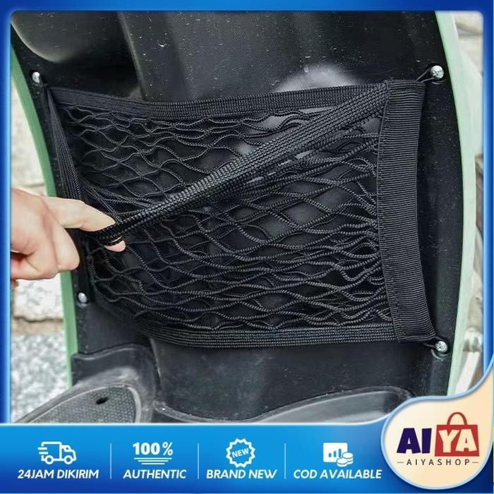 Jaring Helm Barang Bagasi Motor Tas Jaring Mesh Penyimpanan Sepeda Helmet Dua Layer Elastisitas Car 