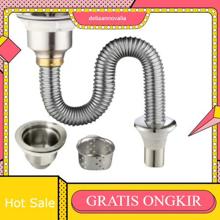 Afur Selang Cuci Piring Wastafel Stainless Anti Tikus ( anti tikus ) ( afur aja, selang aja, afur + 