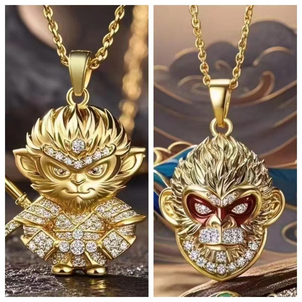 Mitos Hitam Wukong Kalung Qitian Great Sage Pendant Battle Holy Buddha Jewelry