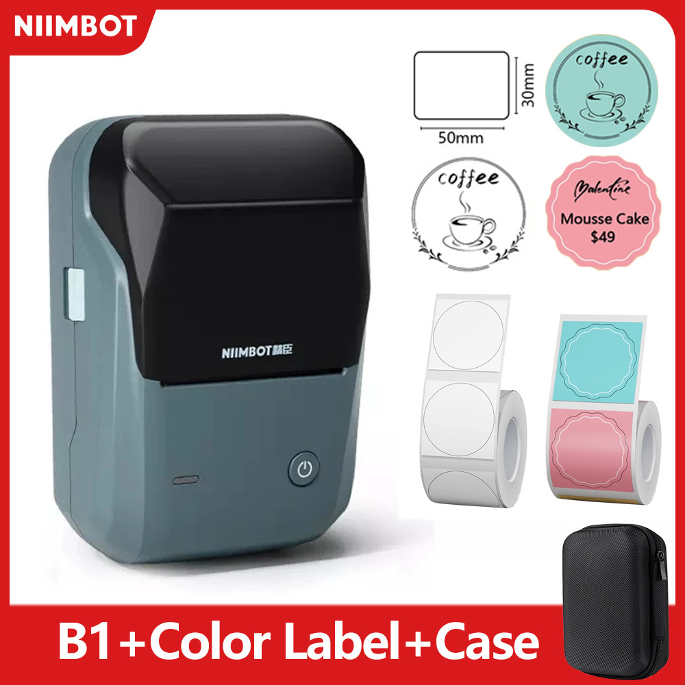 Mini Label Thermal Printer Niimbot B1 Portable Self-Adhesive Printer For Stickers Round Labels Rolls