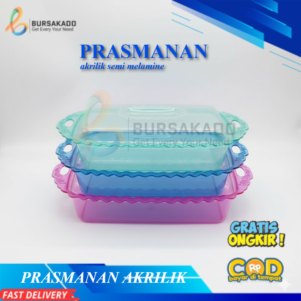 Prasmanan Kristal Semi Melamin Segi Tutup Mika Akrilik Ukuran Besar