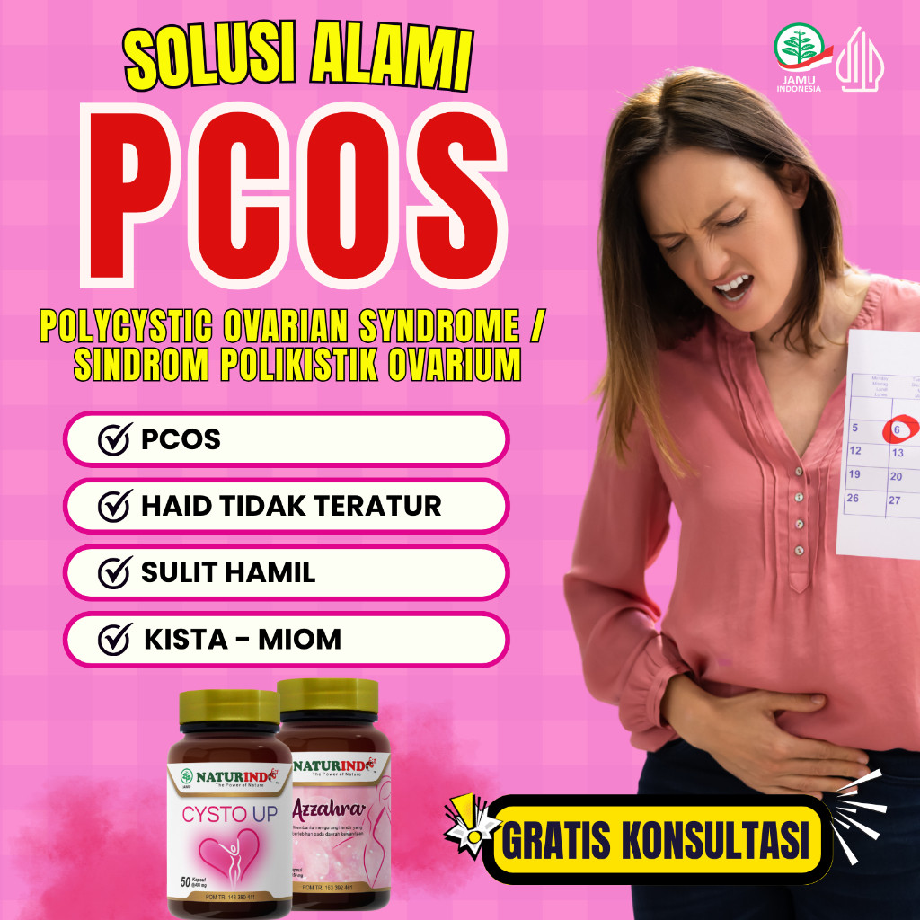 Obat Herbal PCOS Sindrom Polikistik Ovarium Polycystic Ovarian Syndrome Cysto Up Naturindo