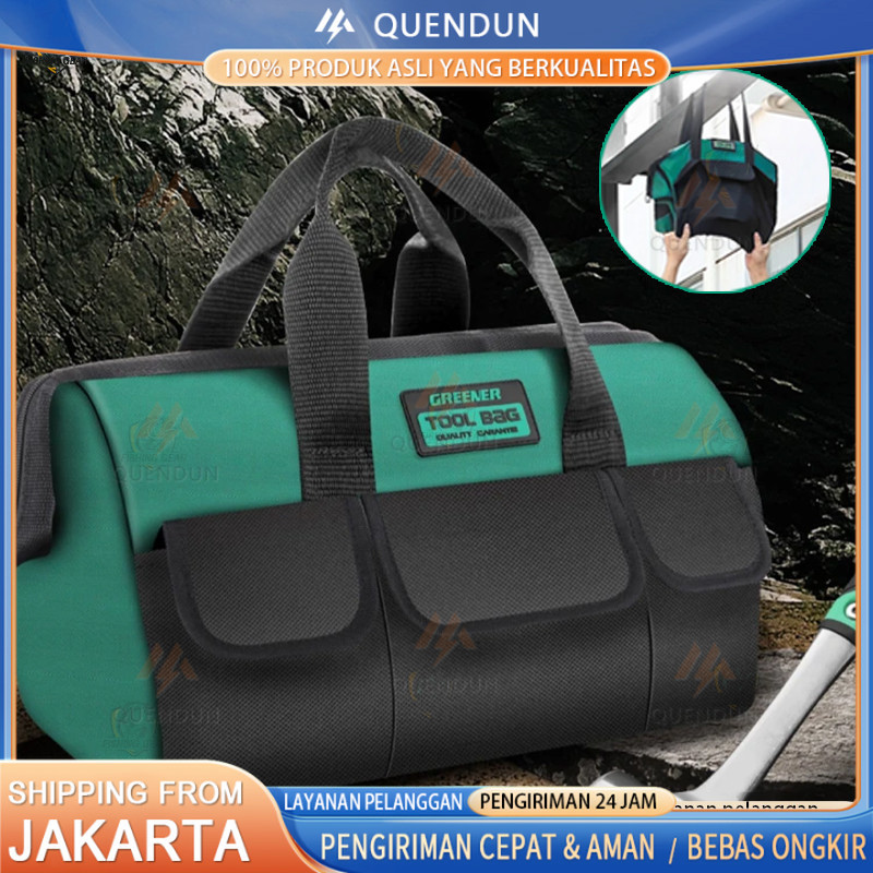 GREENER Tool Bag 13 - 20 Inch Kain Oxford Tebal Tas Alat Perkakas Kuat Tas Perkakas Toolkit Toolbox 