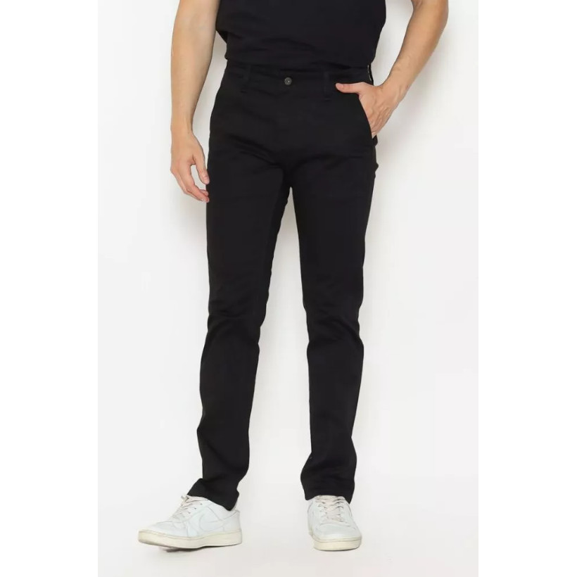 HSS004BK Celana Chinos Slimfit Pria LOIS Jeans Hitam