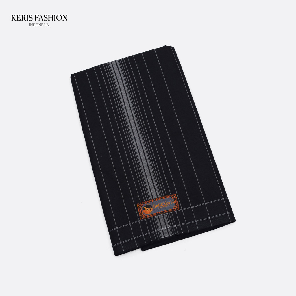 Batik Keris Sarung Dewasa Tenun Motif Classic Polos + Box - Hitam