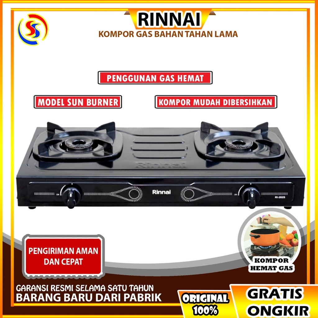 Rinnai RI-202S Kompor Gas 2 Tungku Rinnai RI 202 S