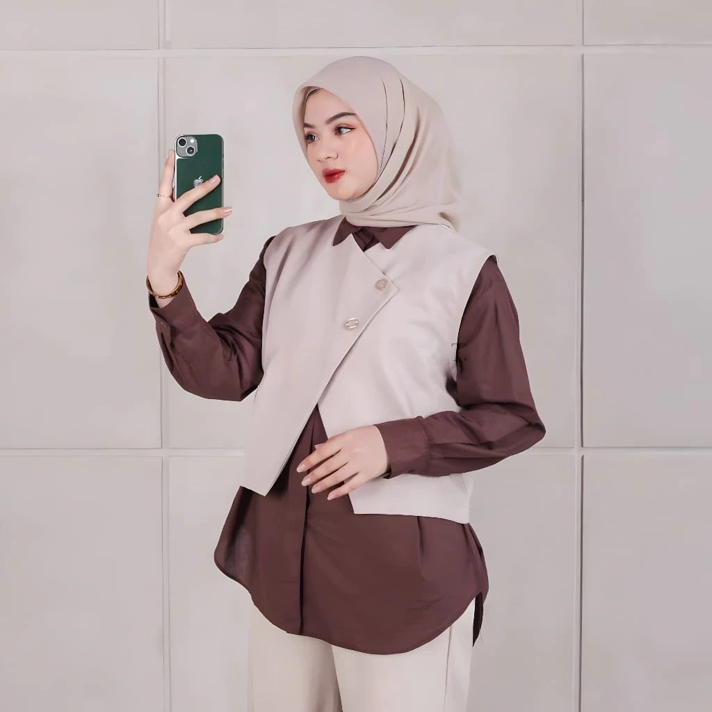 GROSIR FASHION46 Allava Vest Wanita Rompi Wanita Katun Korea Style