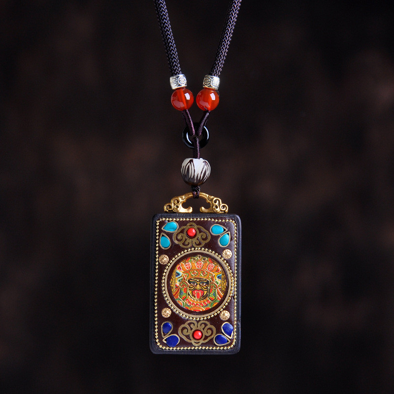 Kalung Jimat Nepal Tibet Rantai Sweater Thangka Rantai Zakiram Ping Sebuah Liontin