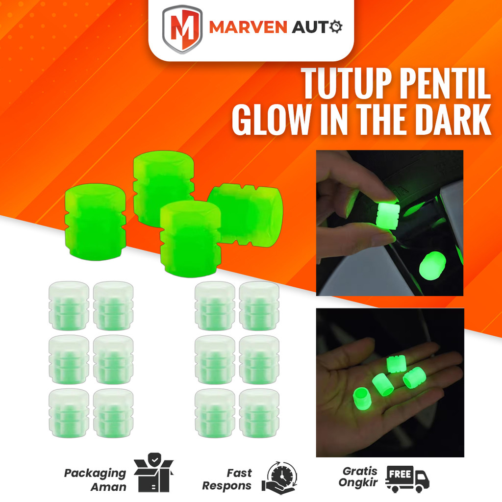 Tutup Pentil Ajaib Menyala Glow in the Dark – Pentil Ban Motor & Mobil Keren Unik Universal