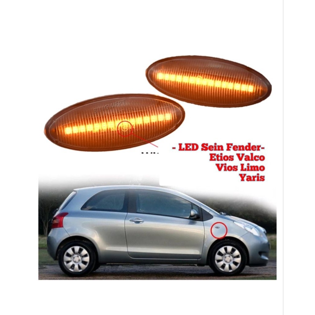 Lampu LED Sein Fender Toyota Yaris EtiOS Valco Vios Sen Bodi Samping Led Running