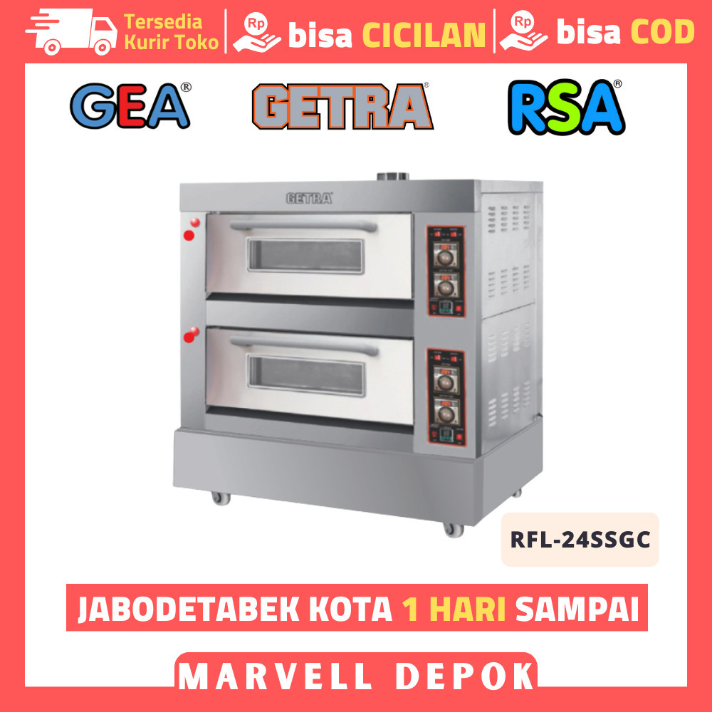 OVEN GETRA 2 DECK 4 TRAY RFL-24SSGC PEMANGGANG ROTI KUE GARANSI RESMI