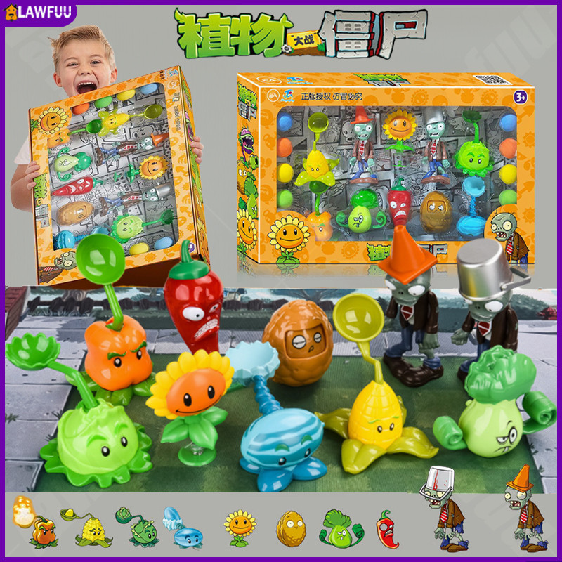 Edisi Terbatas Mainan Plants vs Zombie V2 [8 Plants + 2 Zombies] - Lagi Diskon, Bisa Tembak,COD