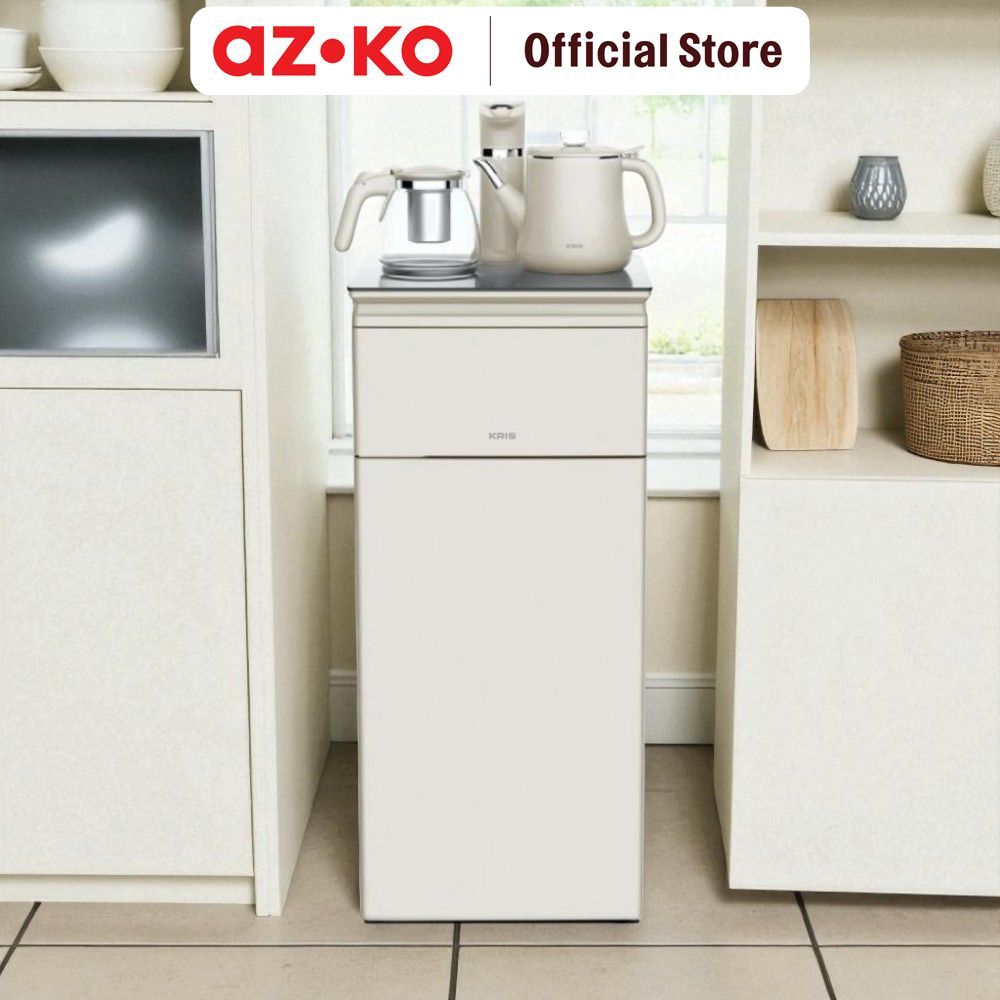 AZKO Kris Dispenser Air Bottom Loading Dengan Kettle & Tea Maker - Putih Water Dispenser Galon Bawah