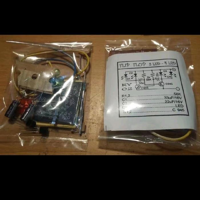Kit Lampu Flip-Flop 4 led Belum disolder (untuk praktek) BERKUWALITAS...