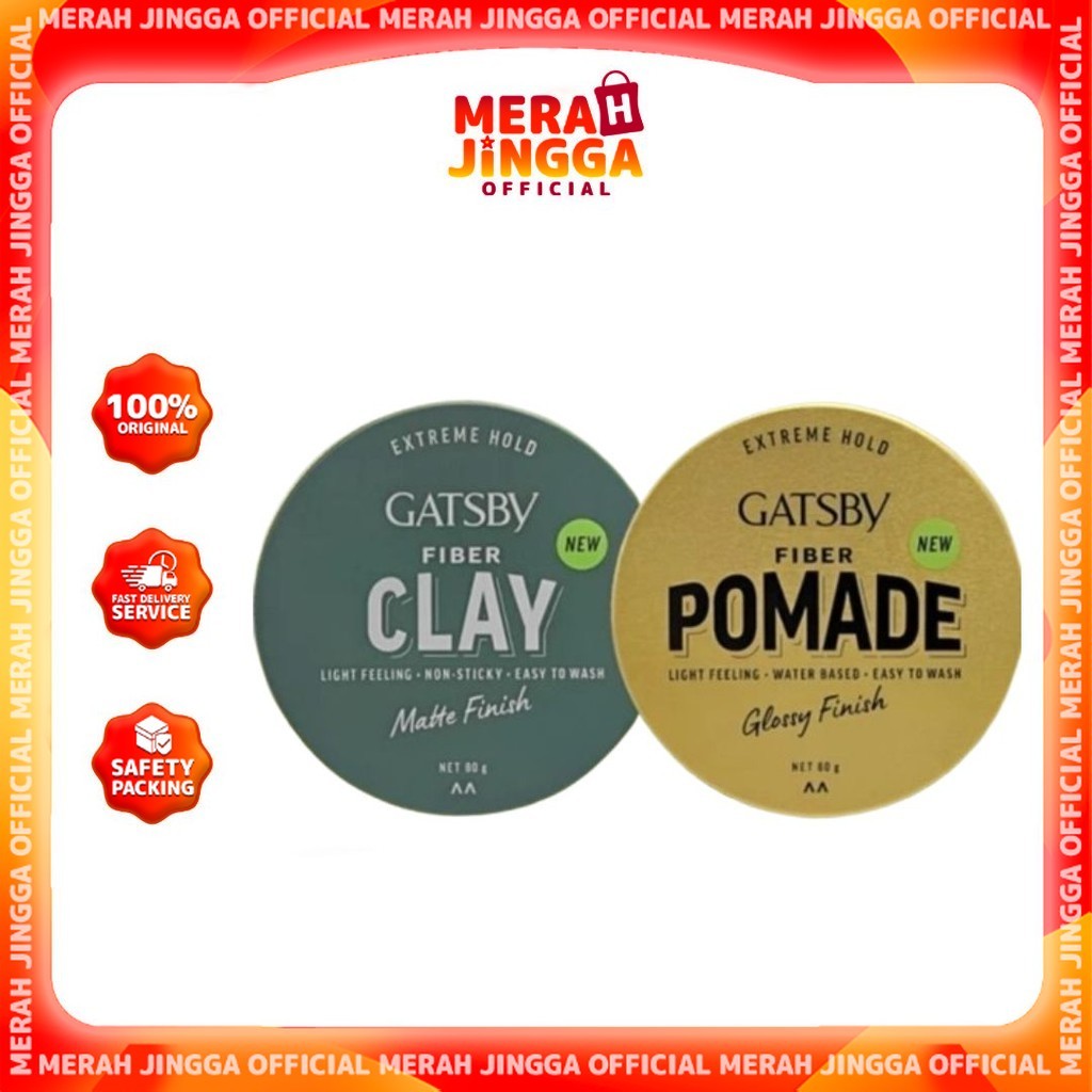 Gatsby Fiber Series Pomade dan Minyak Rambut Gatsby Fiber | Merah Jingga Official