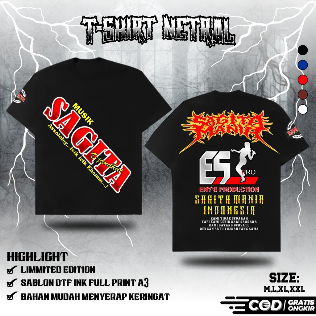 KAOS NETRAL MUSIK SAGITA MANIA KAOS NETRAL TERBARU - KAOS NETRAL BROTHERHOOD - KAOS NETRAL SIMPEL - 
