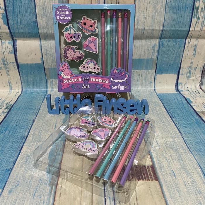 Pensil smiggle/pensil and eraser smiggle/smiggle set pensil - Dino
