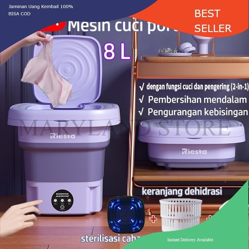 MRLN Mesin Cuci Mini Portable 2 Tabung 8L Mesin Cuci Anak Kost