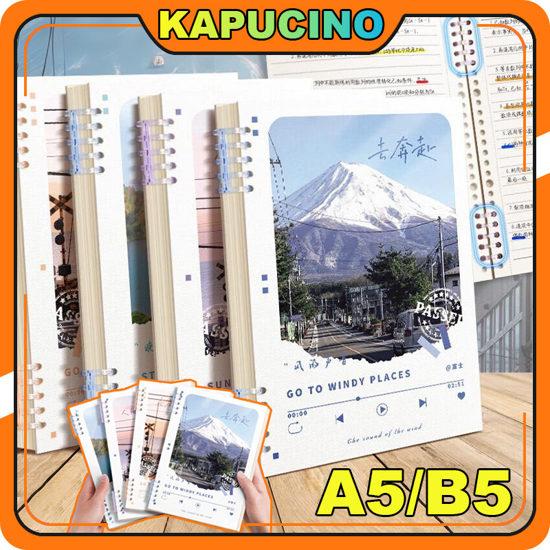 Binder Note A5/B5 Buku Catatan/ Notebook Aesthetic Korea Besar / Buku Jurnal / Buku Catatan Lucu / S