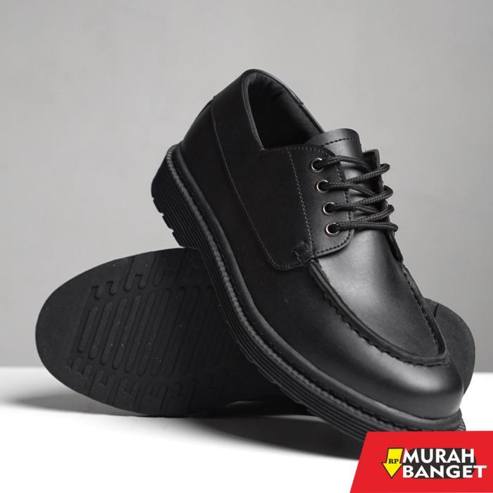 Sepatu Boots Kulit Pria Oxwalker MORGAN Hitam Shoes Black Pantofel - 39