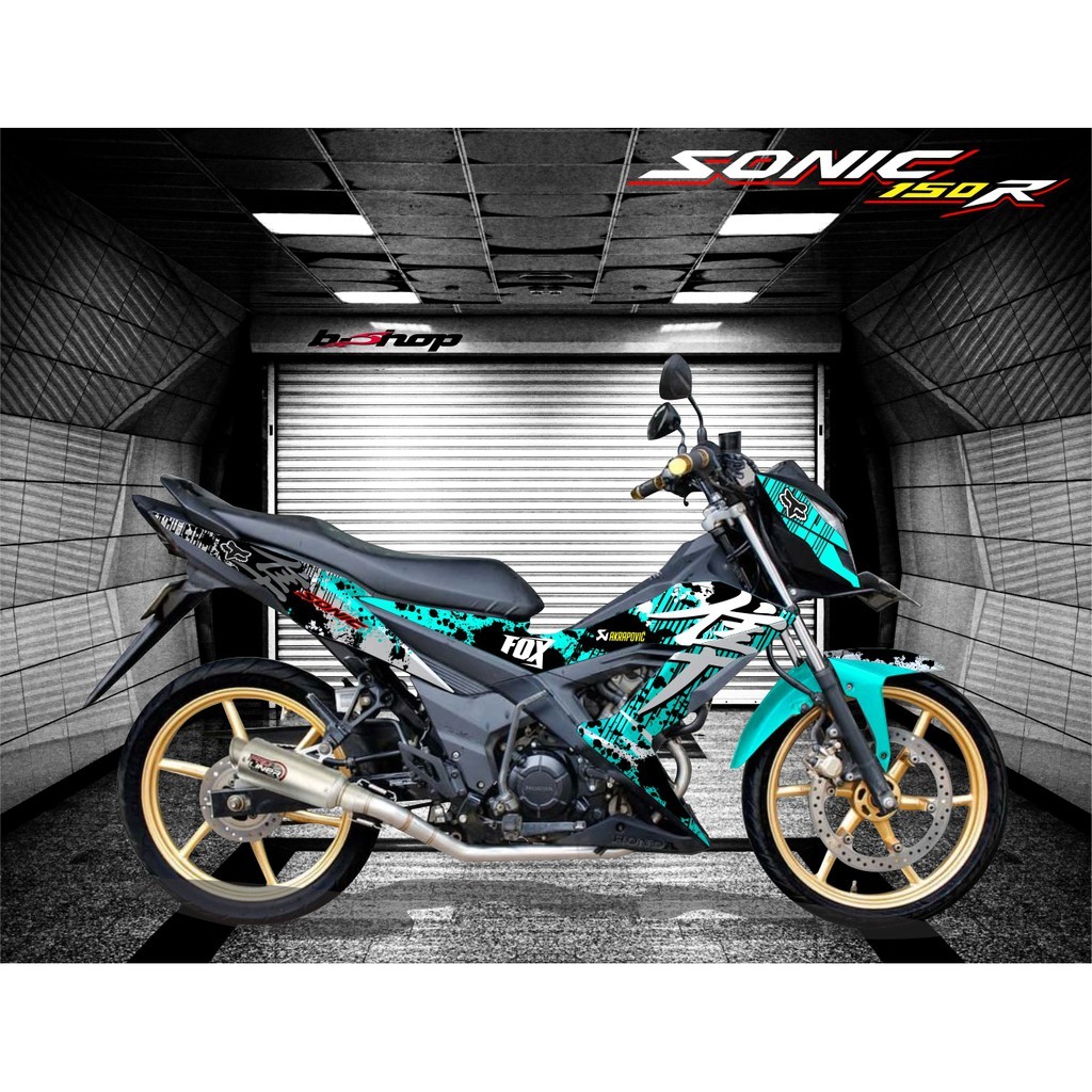 Decal sticker honda sonic fox biru tosca