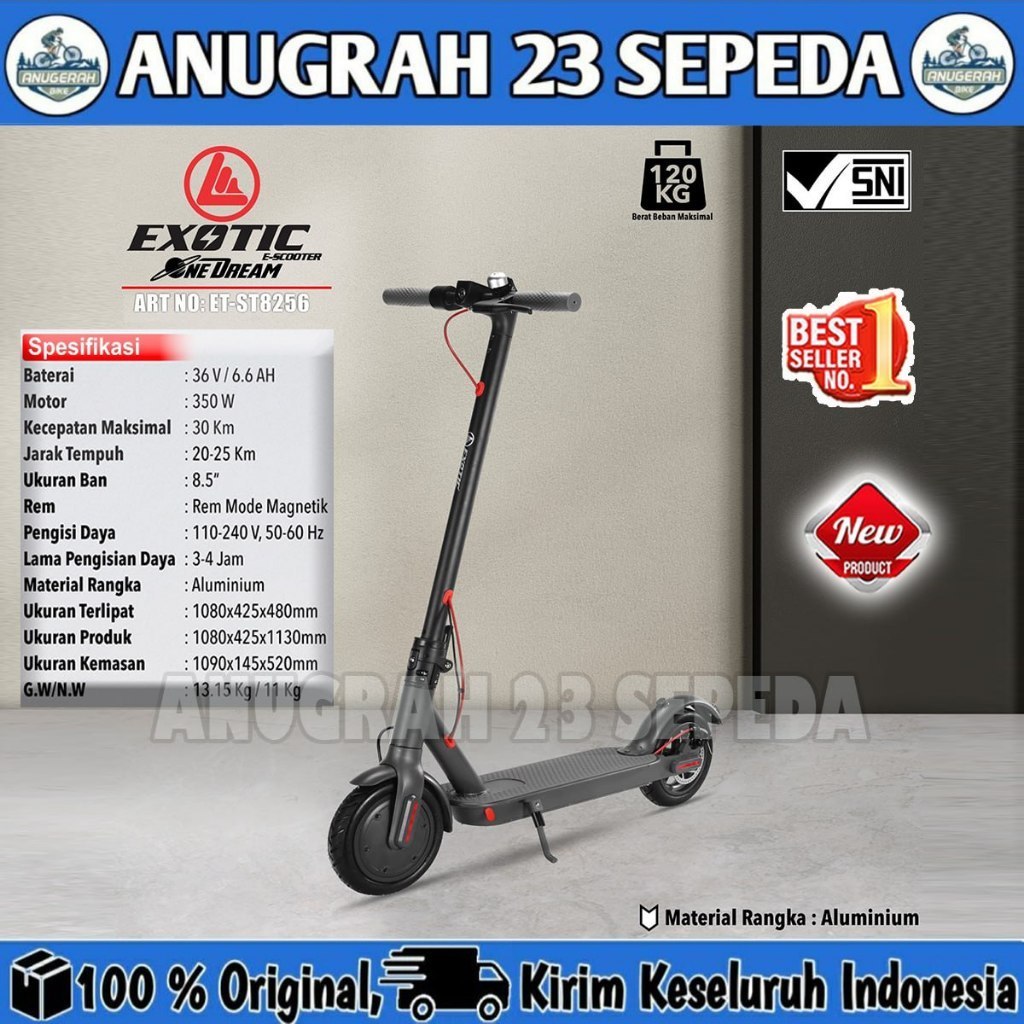 PROM PROMO Skuter Listrik EXOTIC ST 8256 Scooter Electric Lipat Dewasa Anak.