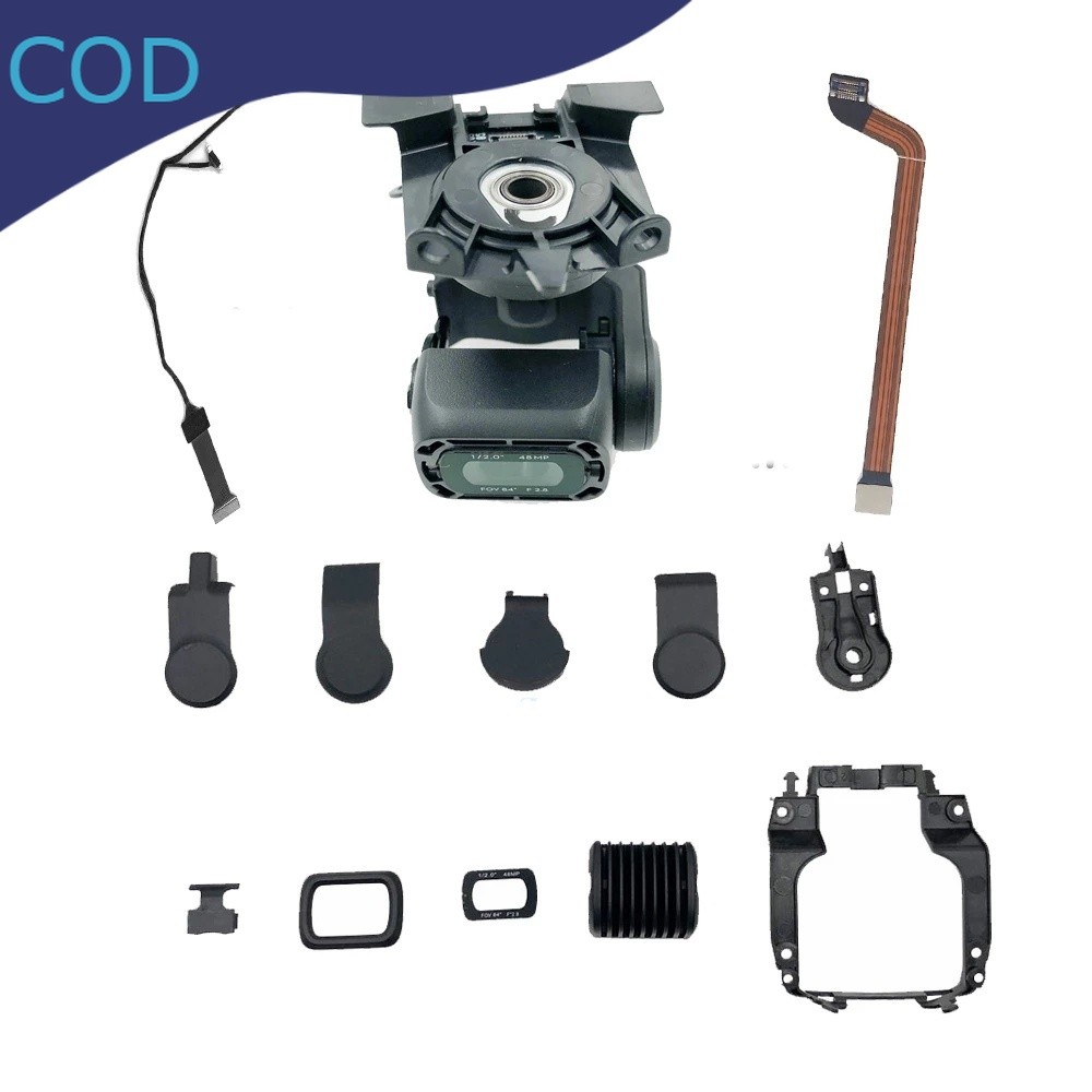 Satu Set Penutup Sisi/Belakang Kamera Gimbal DJI Mavic Air 2 Asli, Cincin Kaca Lensa, Kabel Fleksibe