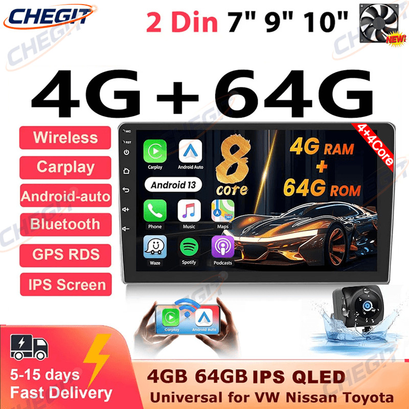 2N Car Rao 7/9/10in Universal 4/8Core Host Player Navigation Video Multimea Video Player For Volkswa