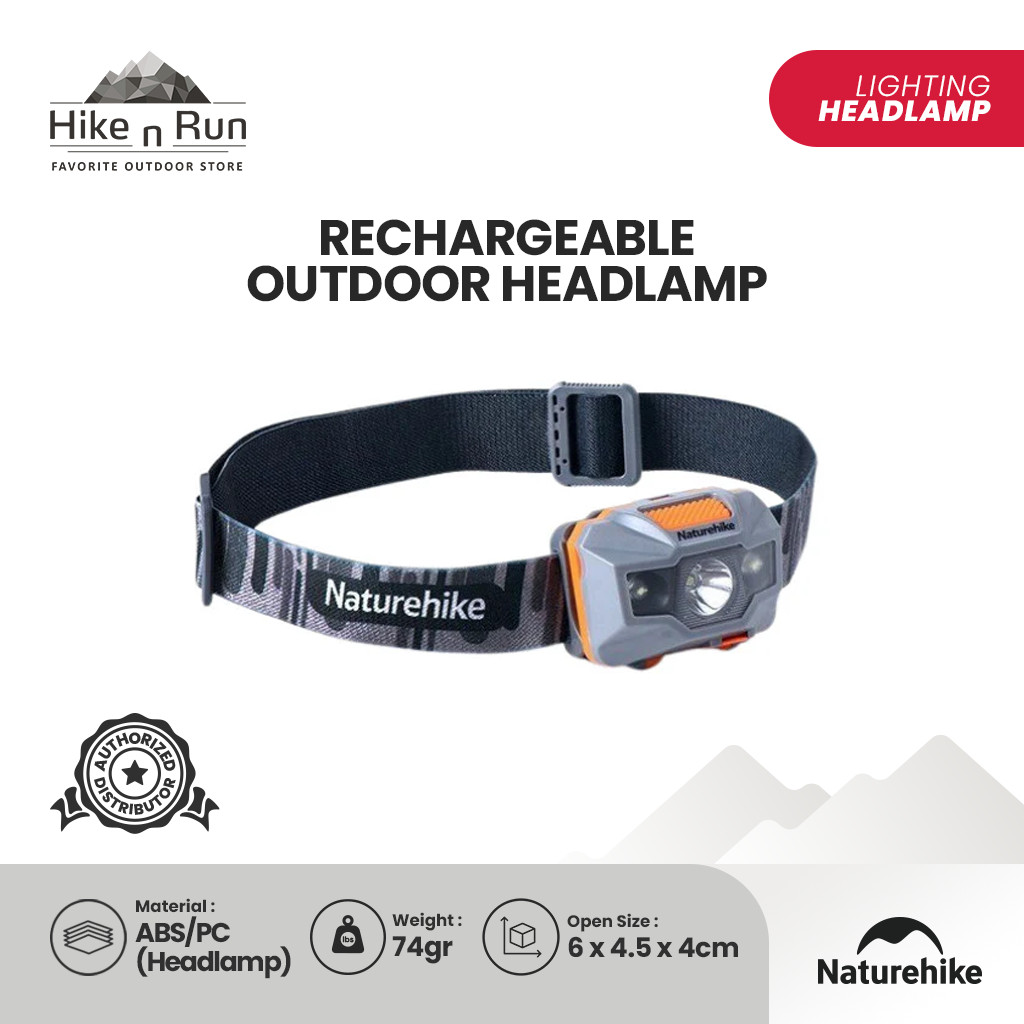Naturehike Headlamp NH00T002-D TD-02 – Lampu Kepala Rechargeable Outdoor