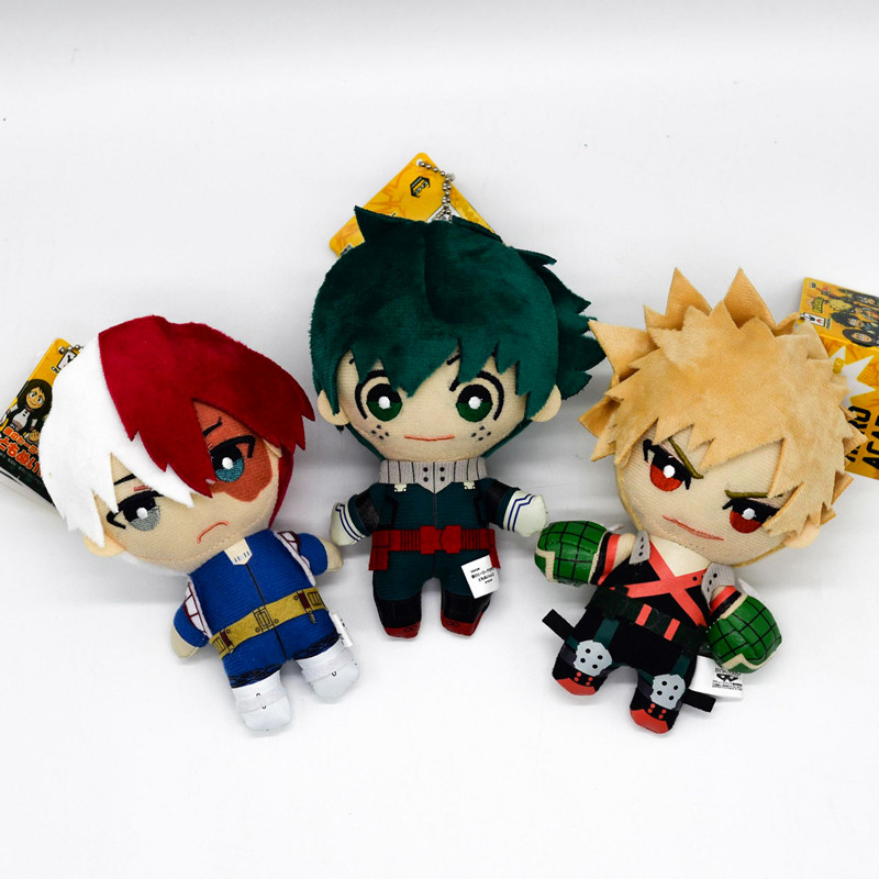 15CM My Hero Academia Anime Izuku Midoriya Katsuki Bakugou Shouto Todoroki Plush Pendant Toy Soft Pl
