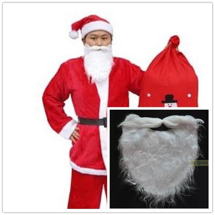 JENGGOT PUTIH PALSU - SANTA CLAUS SINTERKLAS NATAL CHRISTMAS dengan Tali Pengikat untuk Kostum Pesta