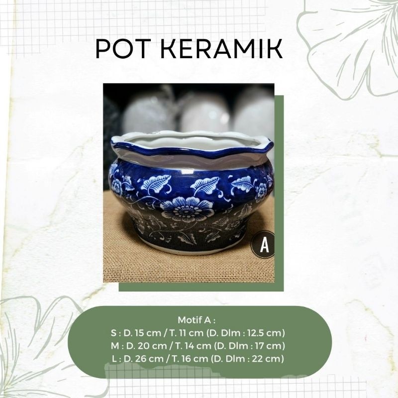 (leafnest) Pot keramik / pot cantik / pot tanaman / pot bunga / pot keramik
