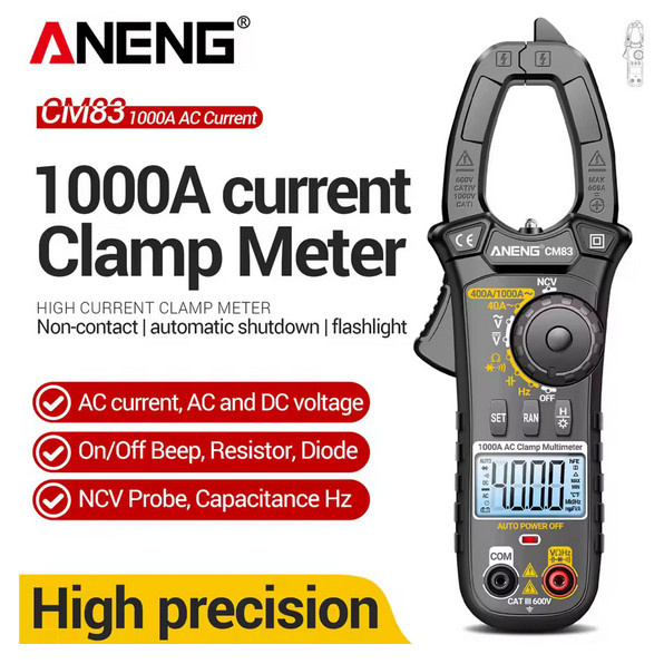 Tang Ampere AC Aneng CM83 Clamp Meter Digital NCV 1000 Ampere