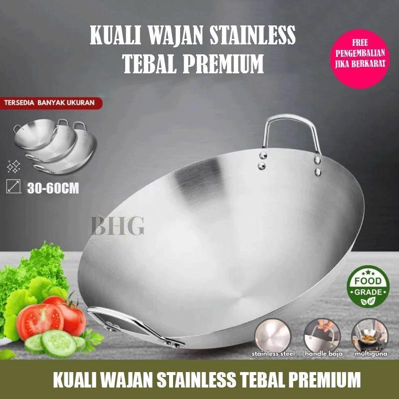 “COD” Wajan Penggorengan Stainless Steel Tebal/ Wajan Penggorengan Anti Lengket SUS 304 Asli/Wajan C