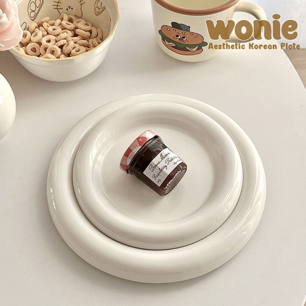 WONIE Korean Aesthetic Plate / Piring Korea Aesthetic / Piring Korea Keramik / Piring Estetik / Piri