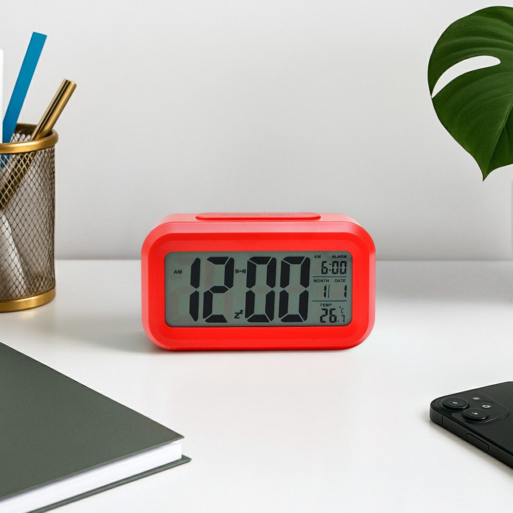 Informa Jam Weker Digital 1301 - Merah Alarm Clock Waker Clock Jam Alarm Dekorasi Kamar Tidur