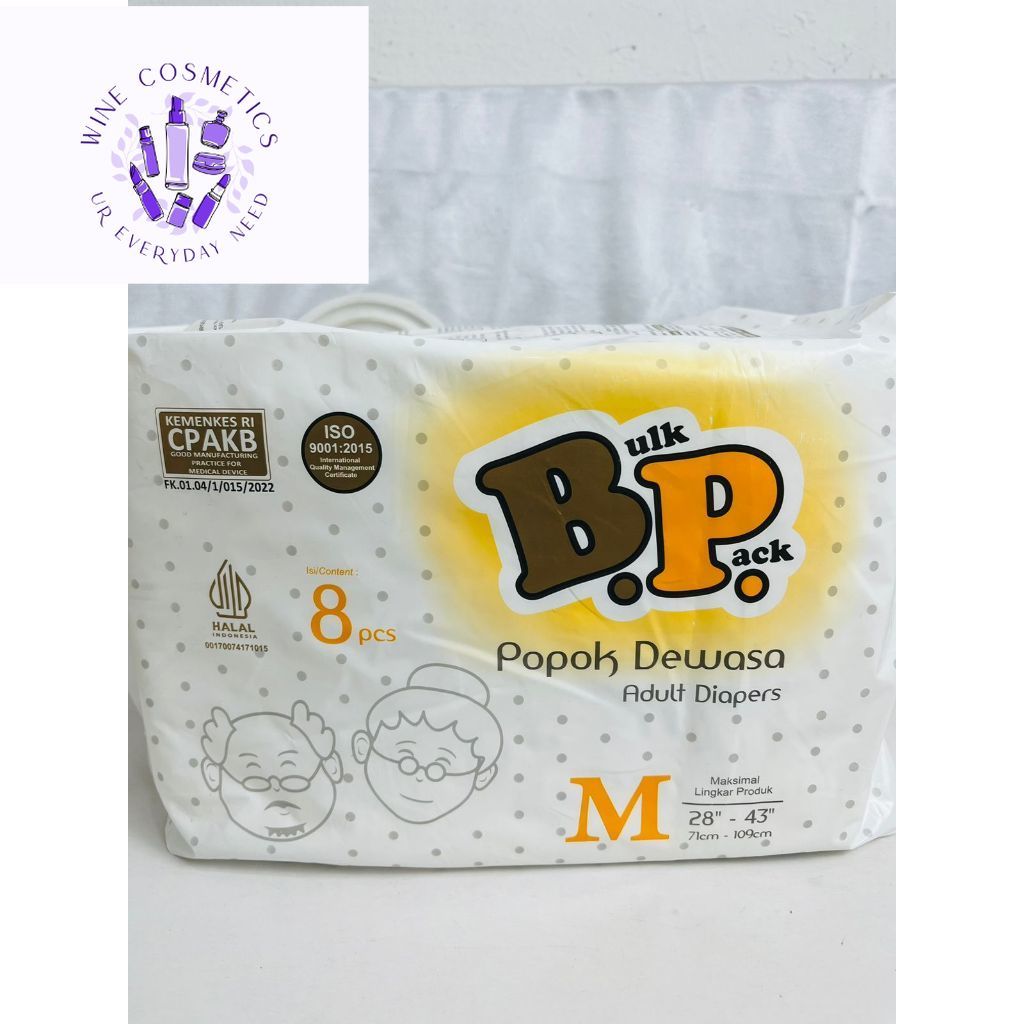 (Wine.Cosmetics) BP POPOK DEWASA ADULT DIAPERS UKURAN M isi 8pcs