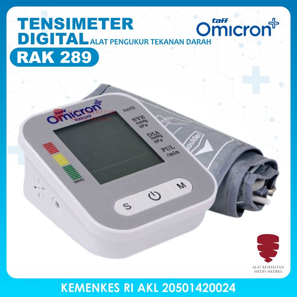 Tensimeter Digital RAK289 Alat Ukur Tensi Tekanan Darah Taff Omicron