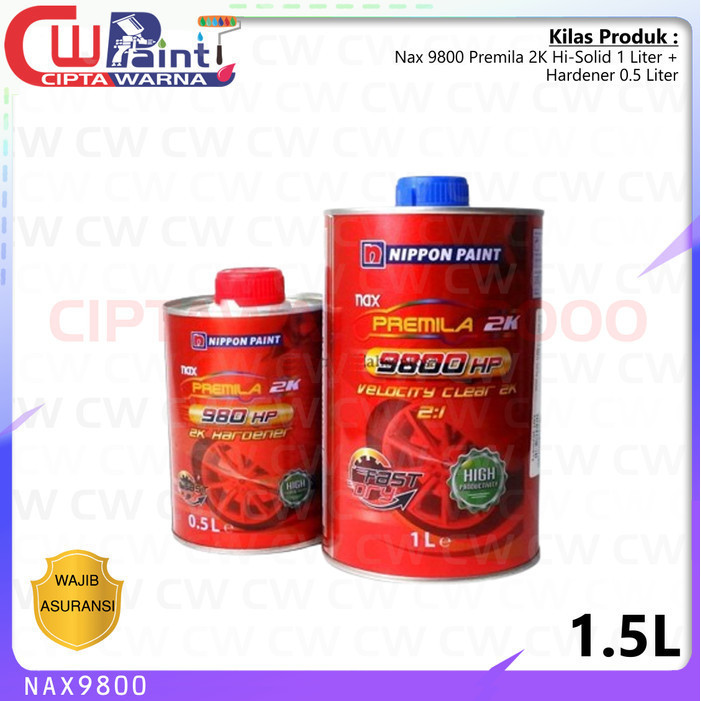 Clear Coat Pernis Nippon Nax Premila 2K 9800 Hi Solid 2:1 + Harderner Set