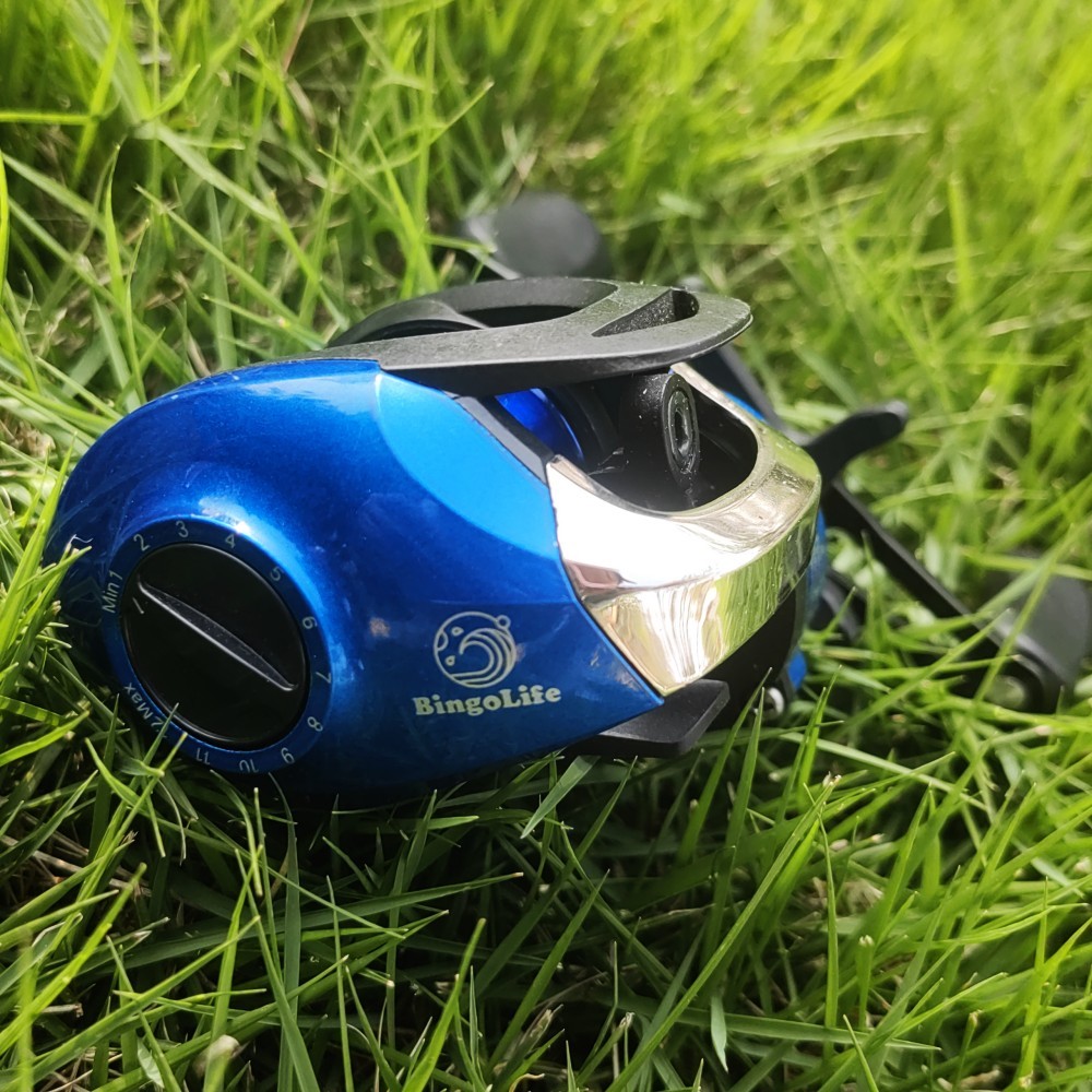 Bingolife Reel Water Drop Biru Metal 8.1:1 Rem Magnetik Micro Fishing Laut