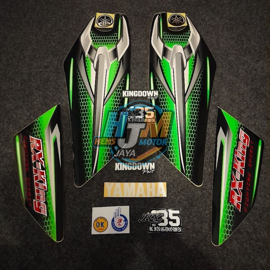 Striping Lis RX KING 2007 2008 Hijau Peredam - Set Emblem - Premium Quality