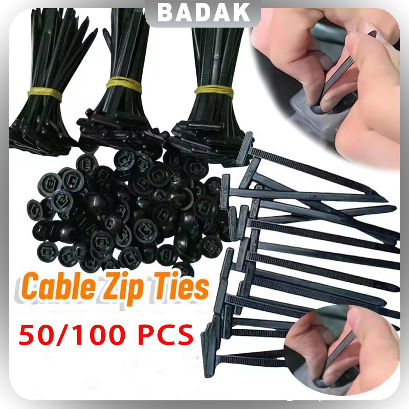50/100PCS Tali Pengikat Mobil & Motor/Pengikat Kabel Serbaguna Pengunci Otomatis Pengikat Kabel Nilo