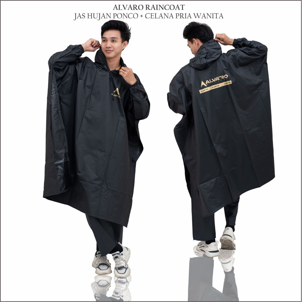 Jas Hujan Ponco Celana Pria Dan Wanita Mantel Kelelawar Celana Mantol Sealing Press Gamis Raincoat B