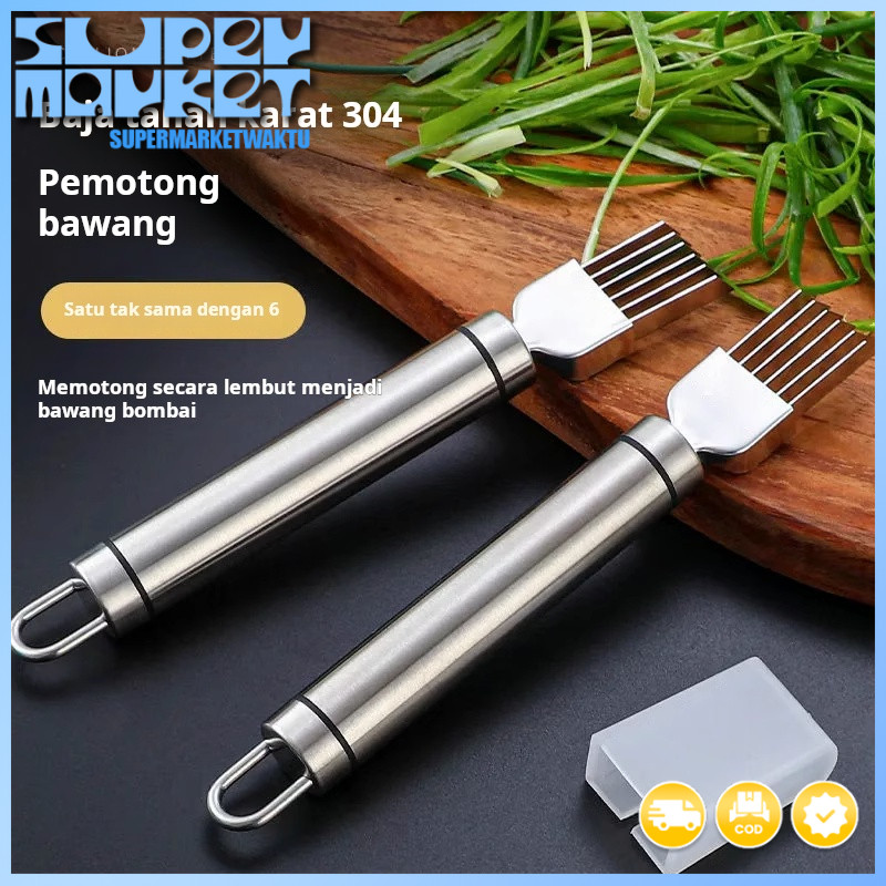 Pisau pengiris daun bawang stainless steel, pisau pengiris, pengiris daun bawang, pemotong sayur dap
