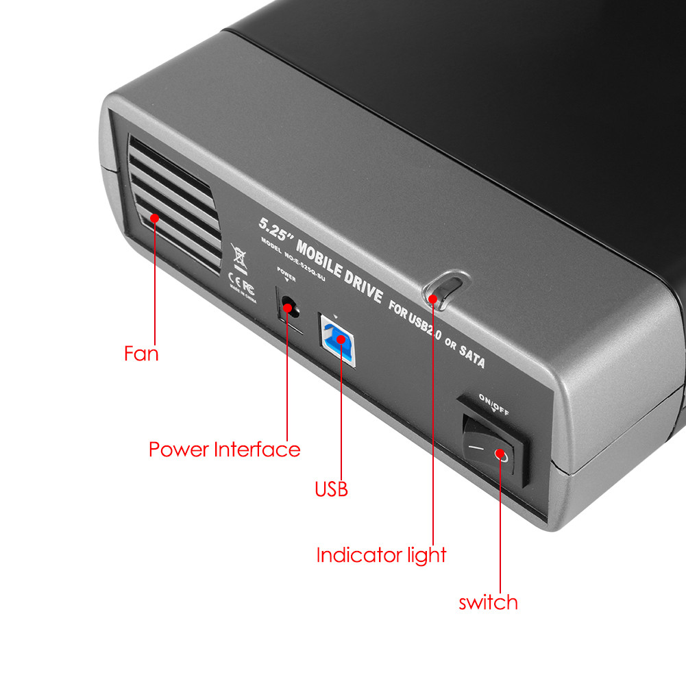 525inch External Hard Drive Enclosure USB3020 To SATA SSD HDD Hard sk Box Support DVD Mobile HDD Box