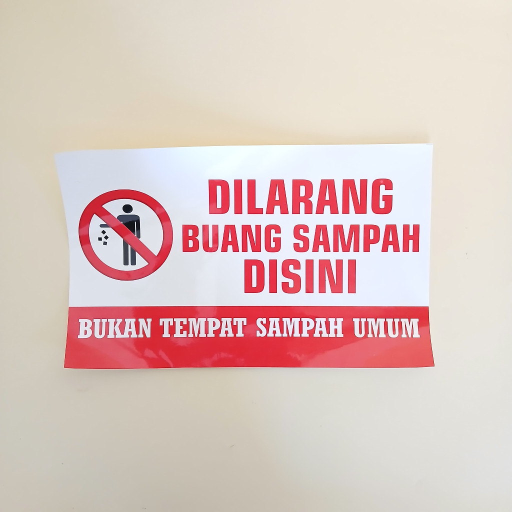 Stiker Bukan Tempat Sampah Umum - Larangan Buang Sampah - Stiker Dilarang Buang Sampah Disini