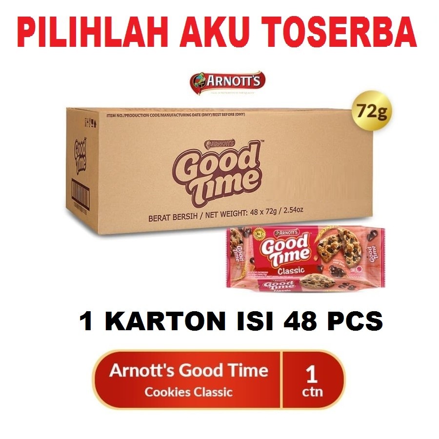 Arnott's Good Time Cookies CLASSIC 72 gr - ( HARGA 1 KARTON )
