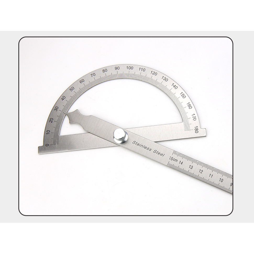 180 Degree Protractor Metal Ruler Angle Meter Stainless Steel Angle Ruler Angle Gauge Angle Finder G