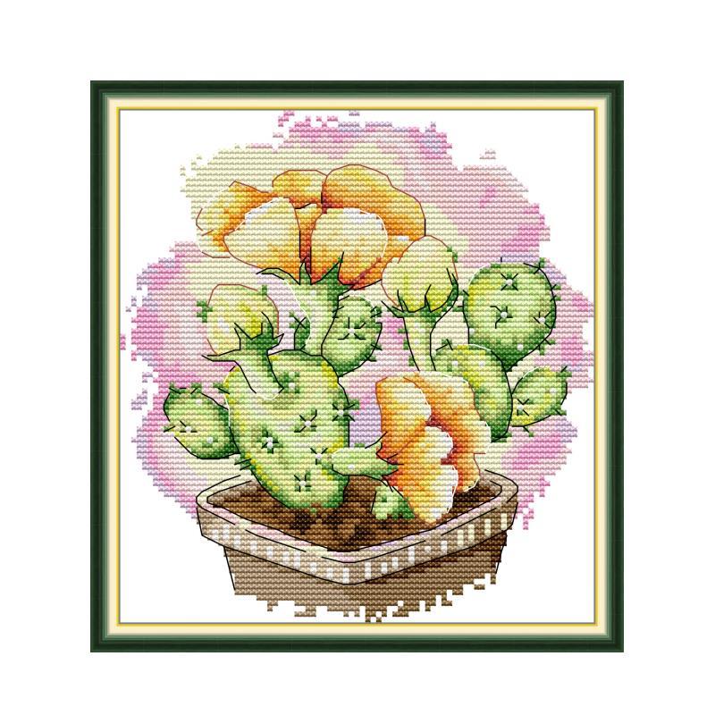 Cactus-cross stitch kit, 14ct 11ct, cross stitch, canvas, embroidery, DIY, DIY, handmade